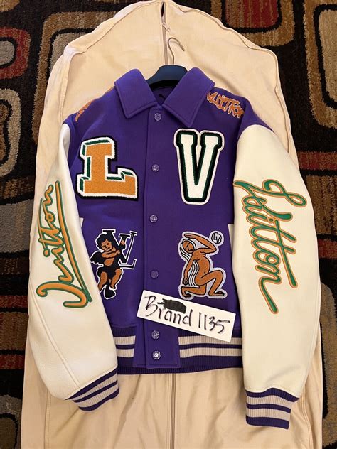 lv purple varsity jacket|louis vuitton embroidered varsity jacket.